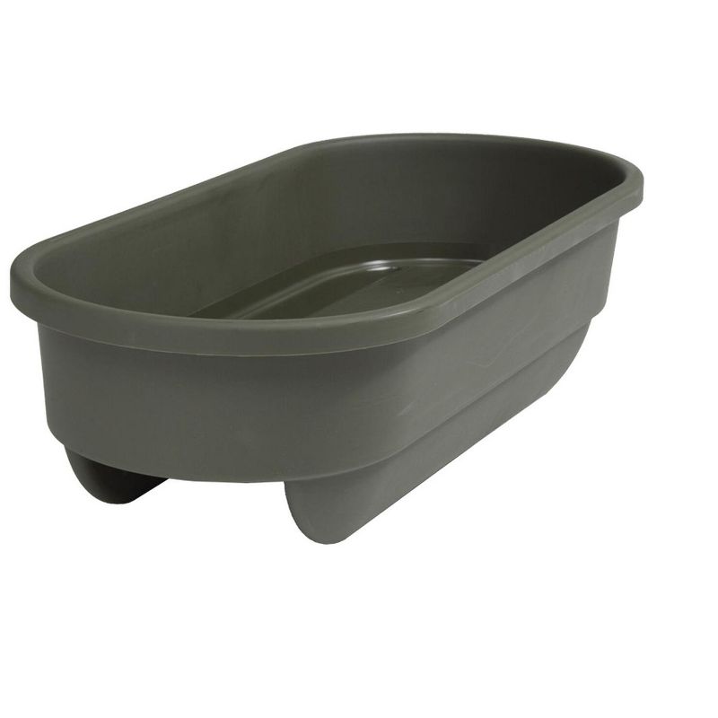 HC Companies 12-Inch Outdoor Plastic Deck Flower Planter Box, Chocolate (2 Pack)