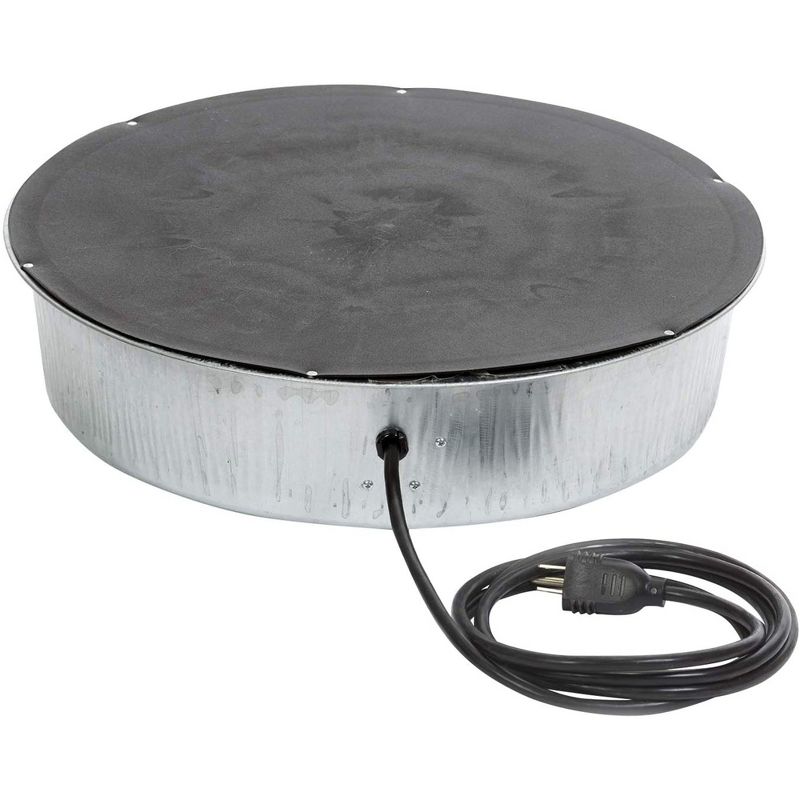 Little Giant 110 Watt Electric Galvanized Steel Outdoor Water Heater Base with Fully Enclosed Bottom for Unheated Chicken Coops and Barns