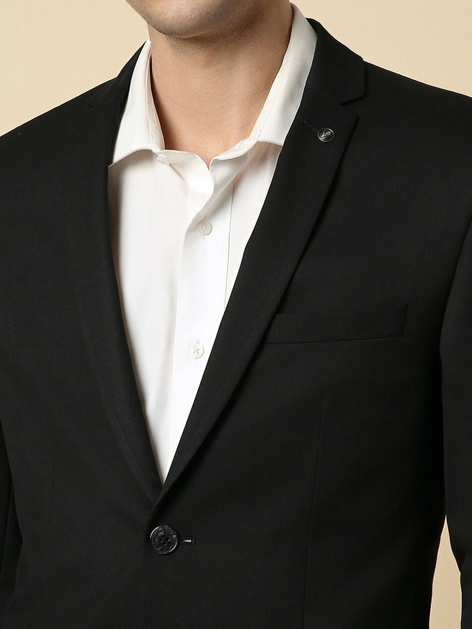 Allen Solly Black Slim Fit Blazer