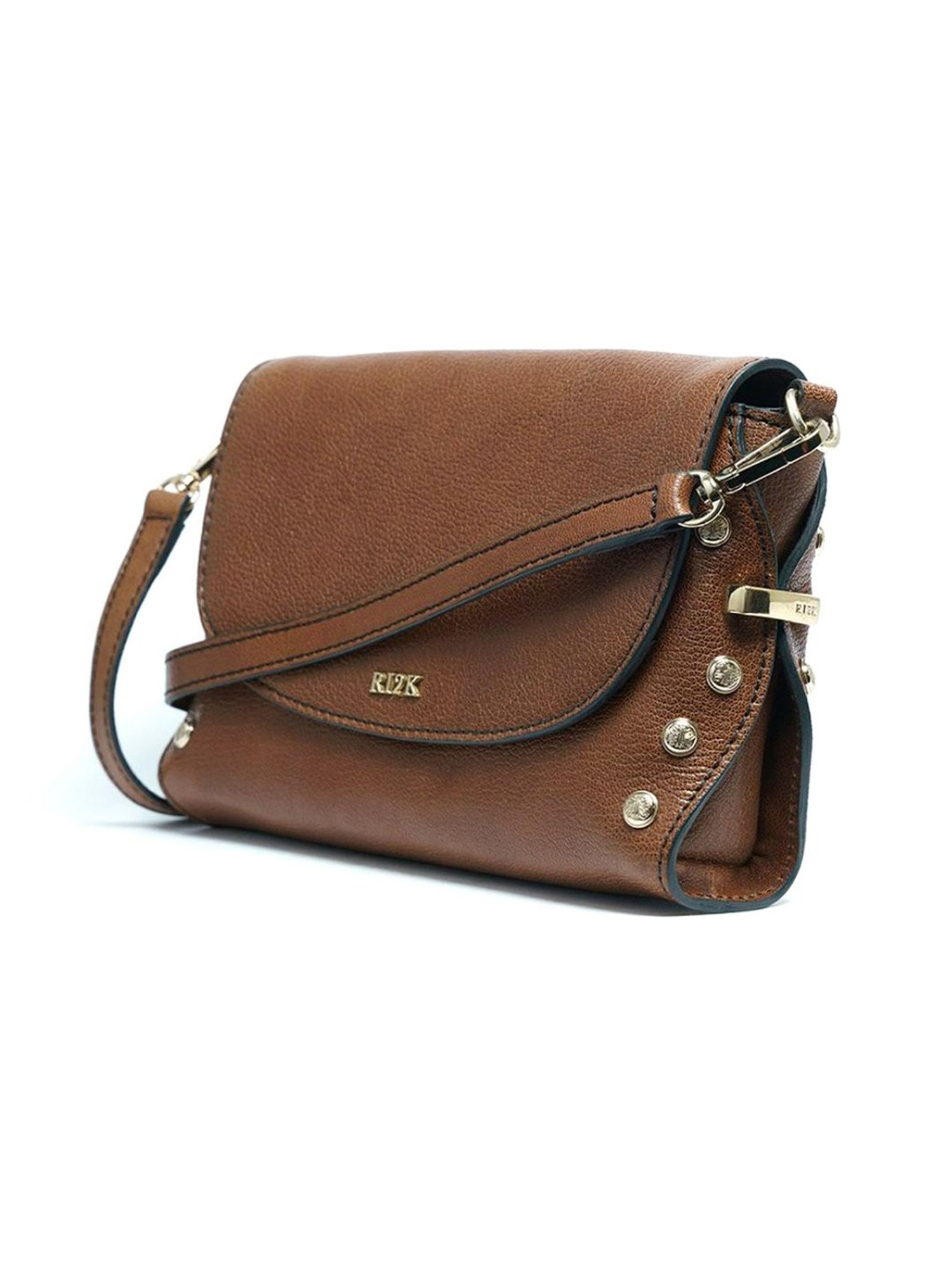 RI2K London Brown Leather Small Cross Body Bag