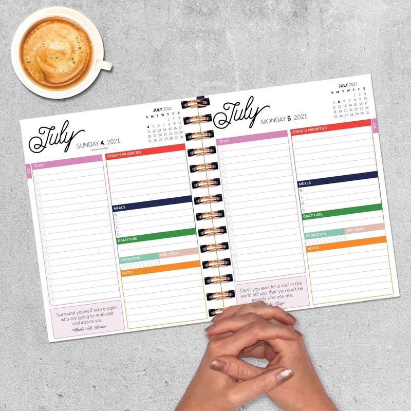2021-22 Academic Planner 9" x 7" Painted Rainbow Best Life Daily/Weekly/Monthly Luxe - The Time Factory