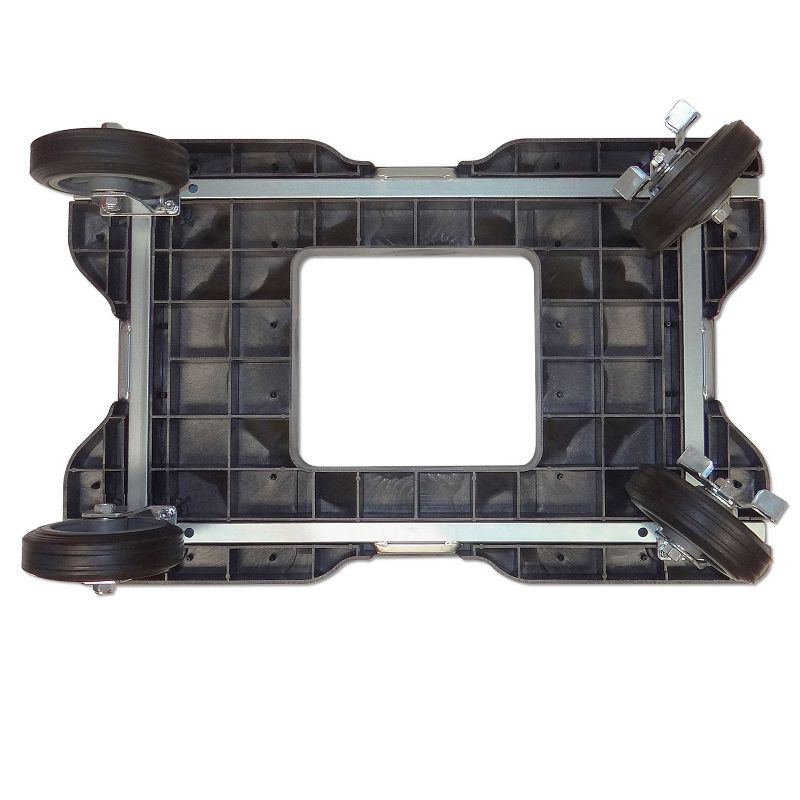 Snap Loc 1,500 lb Capacity All Terrain E Track Push Cart Dolly Black, Heavy Duty 6 in Solid Rubber Swivel Caster Wheels