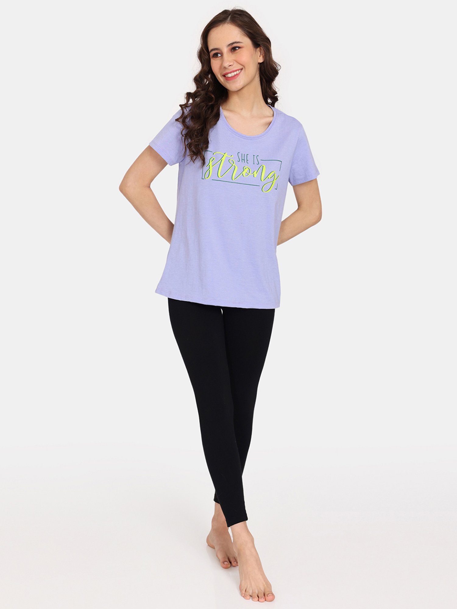 Rosaline by Zivame Blue & Light Purple Printed T-Shirt - Pack of 2