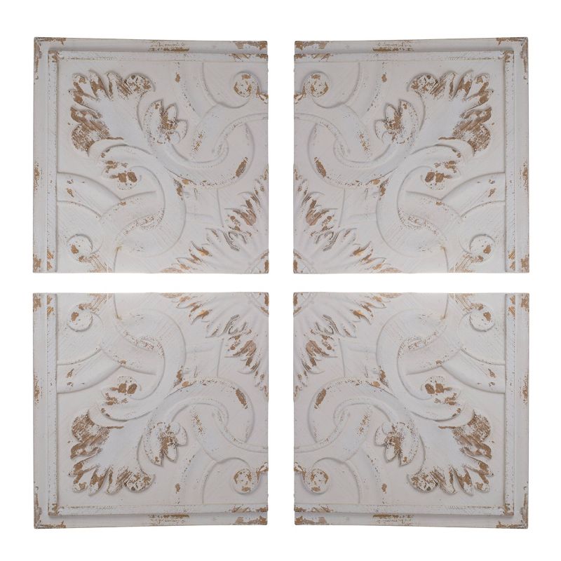 Set of 4 Kawan Wall Panels White/Natural - A&B Home