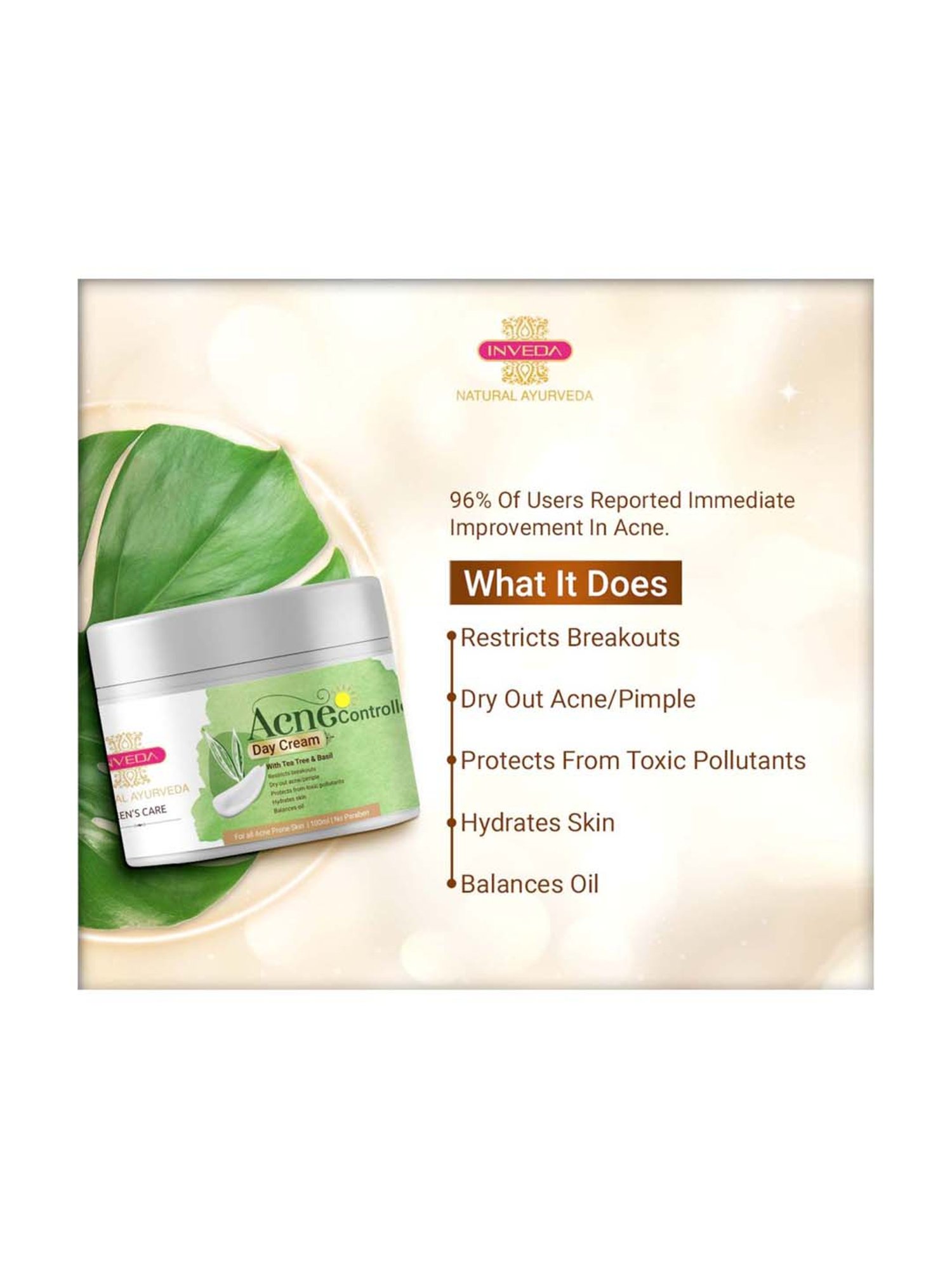 INVEDA Acne Controller Day Cream for Teenagers - 100 ml