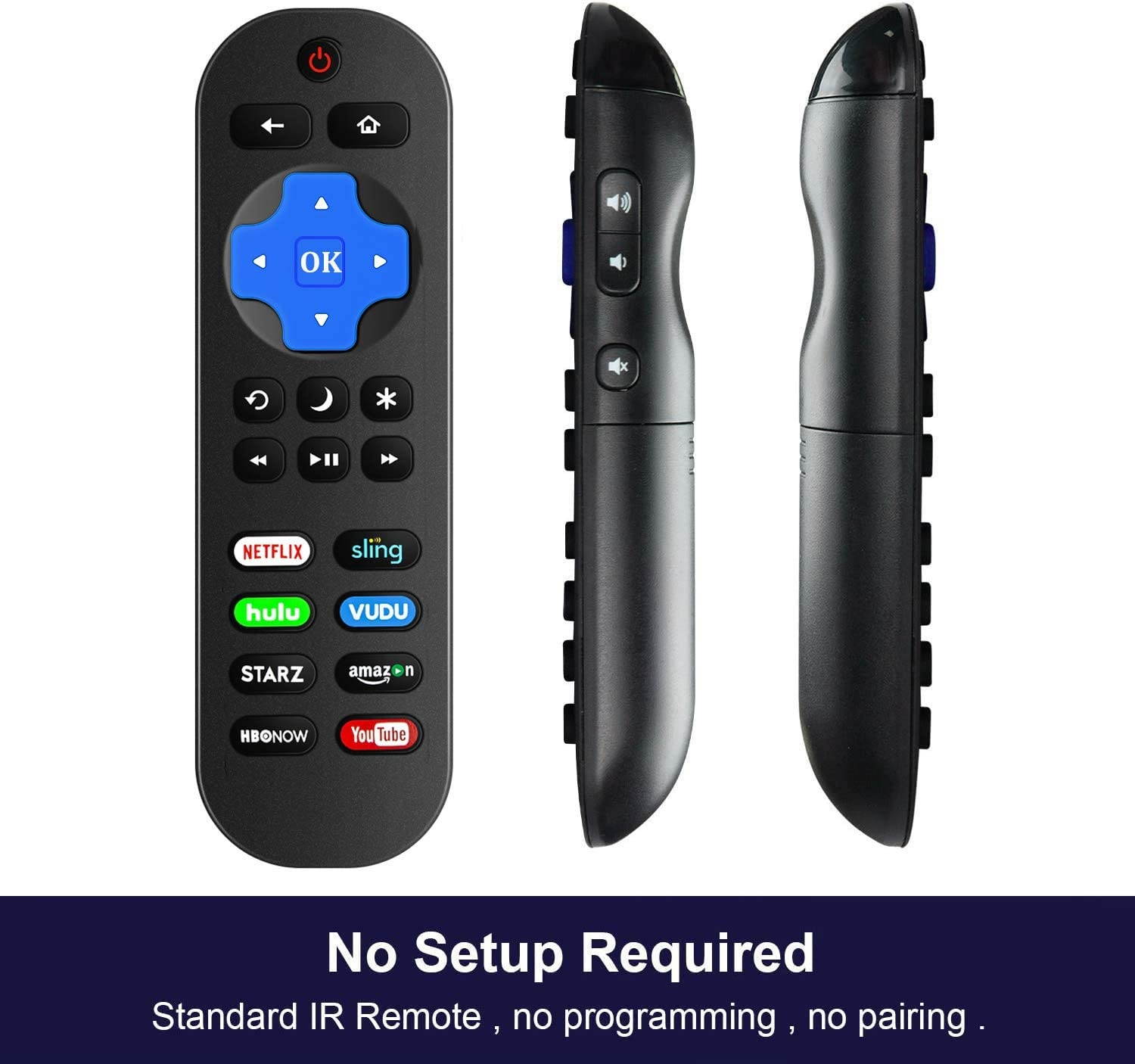(2 Pack) Motiexic Remote Control Compatible with TCL Roku TV, 2020 Update Version with 8 Channel Shortcut Keys, 50S425 40S325 43S425 65S425 32S30132S325 65S405 32S305