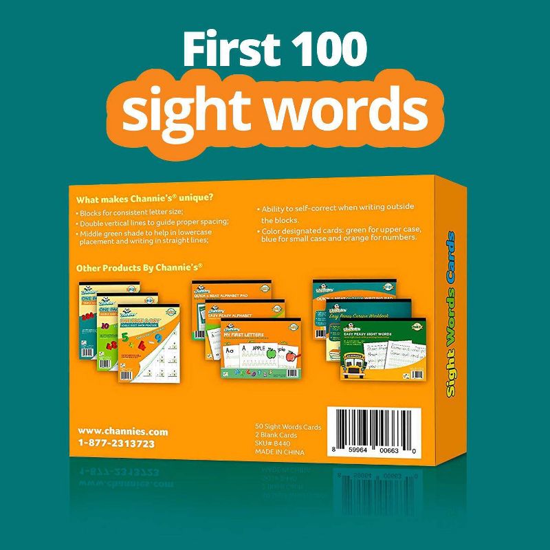 Channie's Dry Erase Sight Words Flash Card