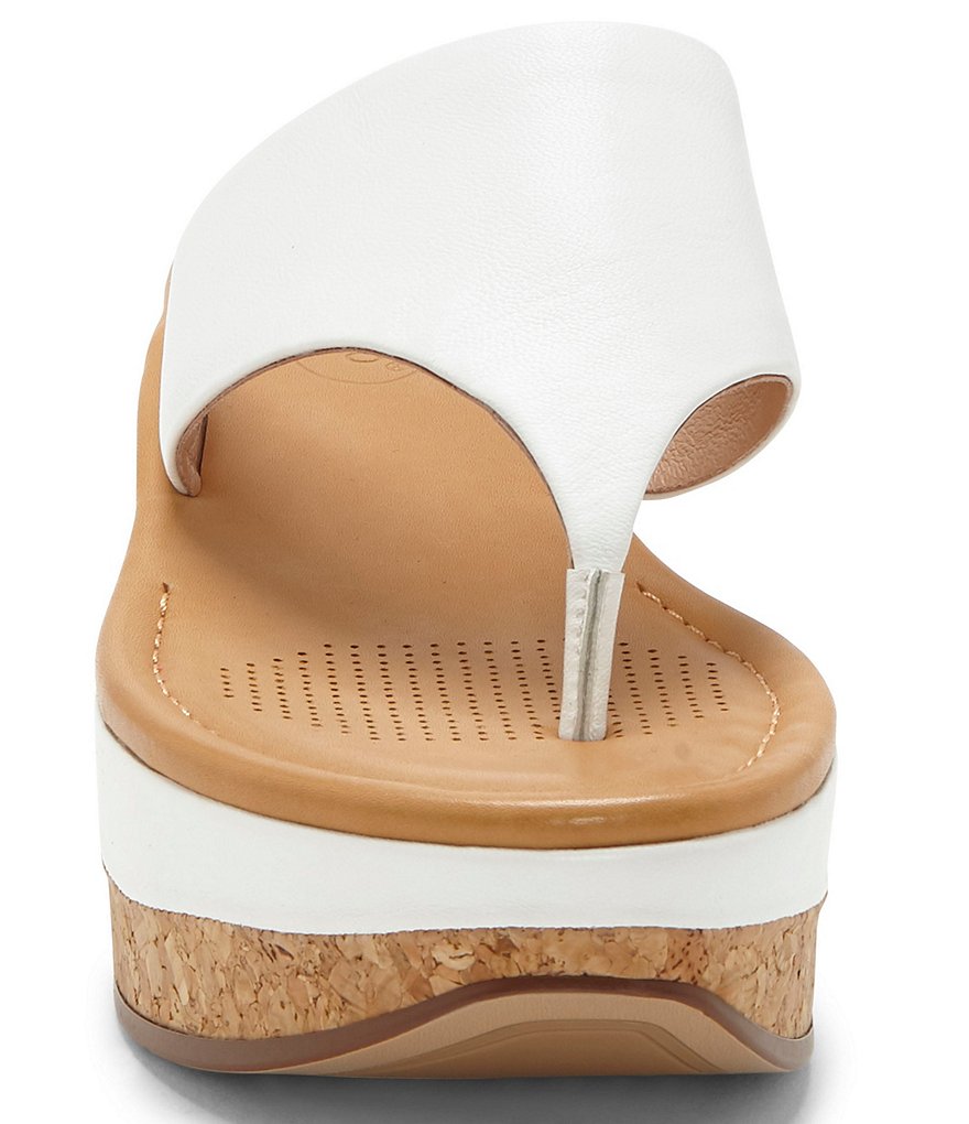 CC Corso Como Arowin Leather Thong Cork Platform Wedge Sandals