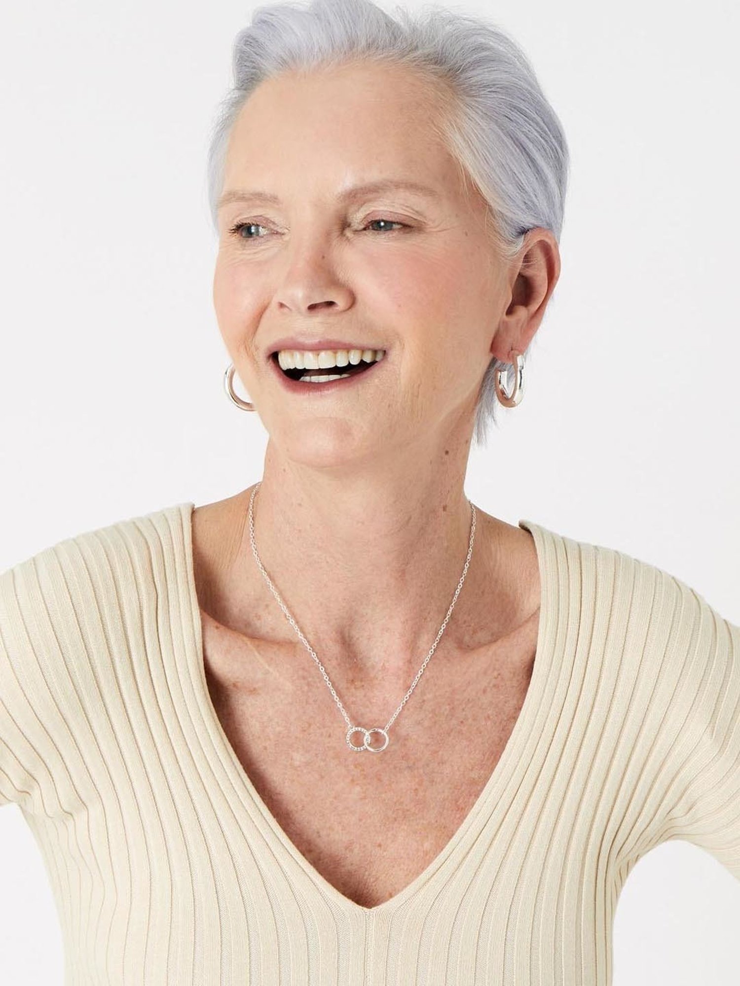 Accessorize London Circles Silver Alloy Casual Necklace