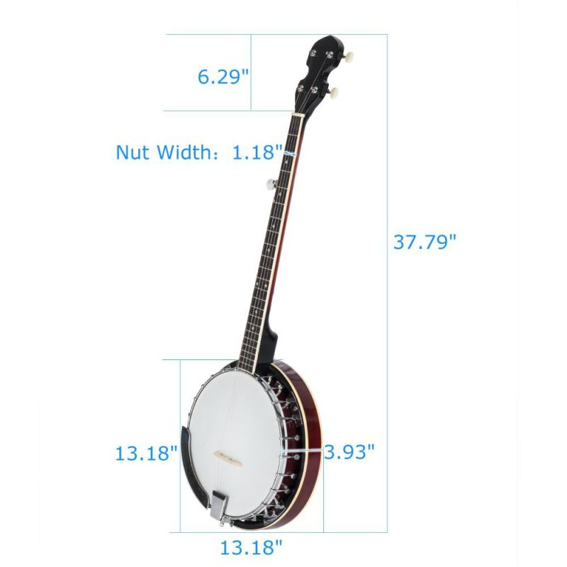 New 4/5/6 String Banjo High Quality with Closed Back Brackets Head  Maple Neck