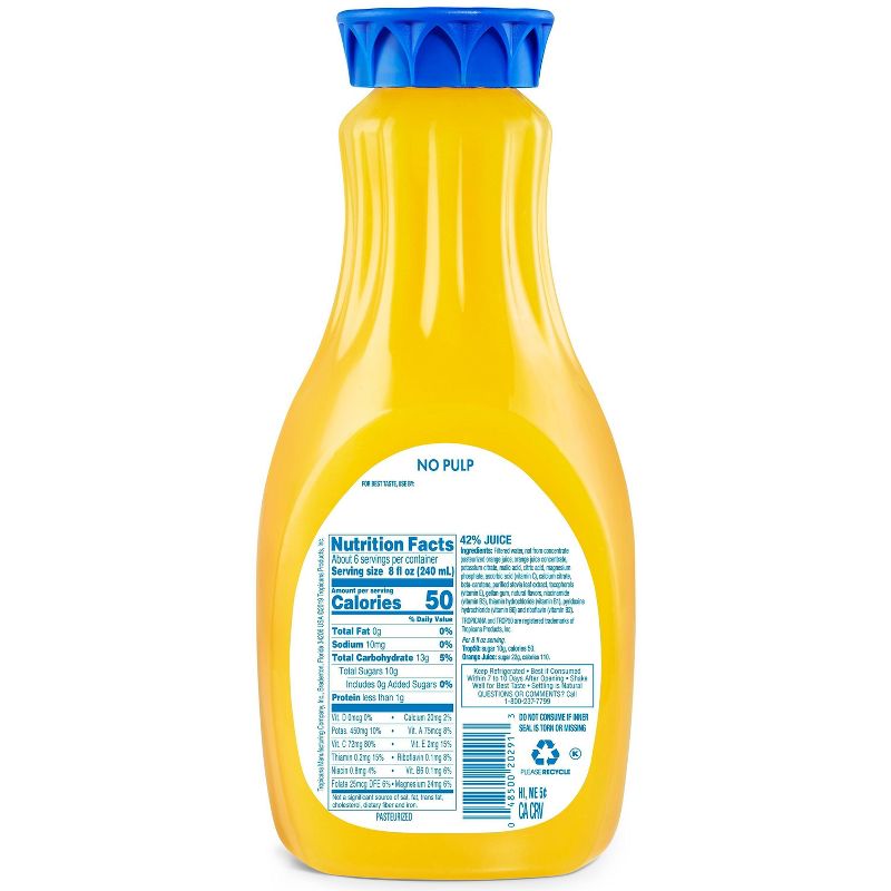 Tropicana Trop50 No Pulp Orange Juice - 52 fl oz