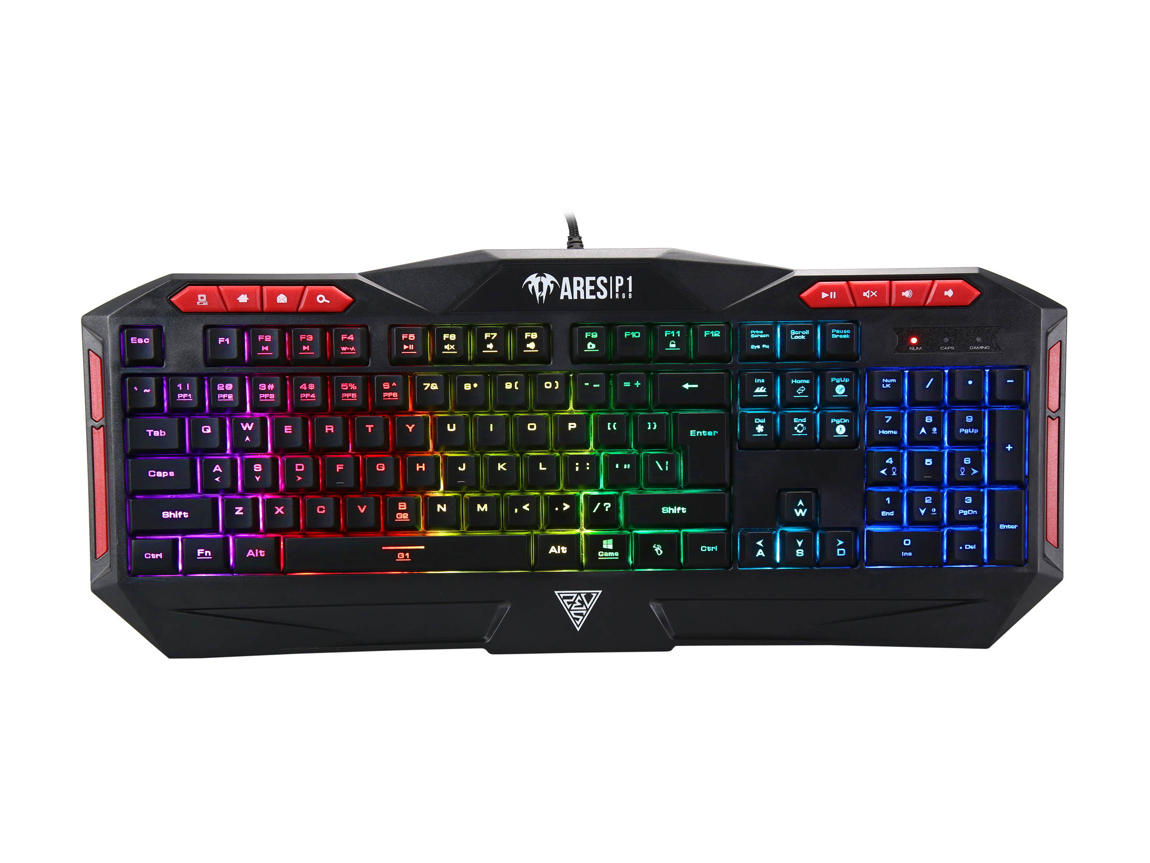 Gamdias Ares P1 Membrane Gaming Keyboard, Multi Color Lighting