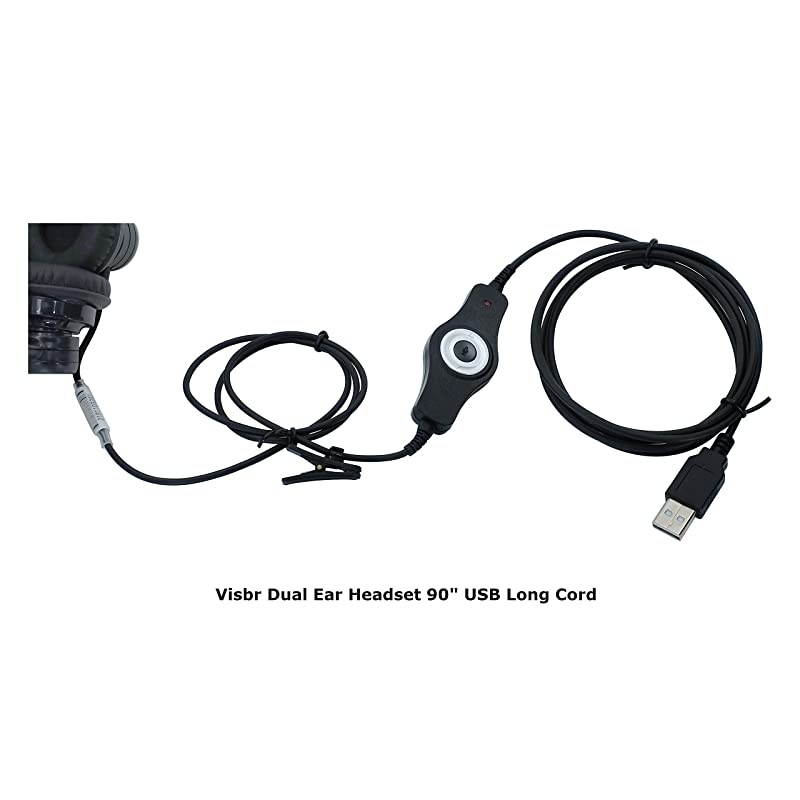 Call Center Headset with Noise Canceling Microphone | 2 Speakers on Both Ears | for Windows MAC Linux All Soft Phones Soft dialers on Computer and Polycom VVX Phones | Rotatable Microphone