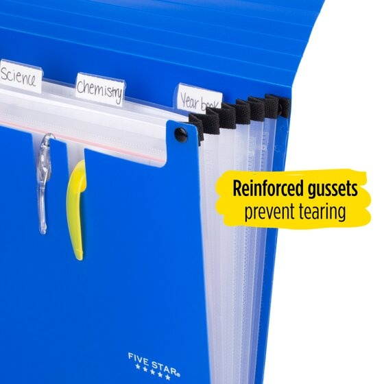 Five Star 6-Pocket Expanding File 13 x 9 14 Bright Orange - Expanding