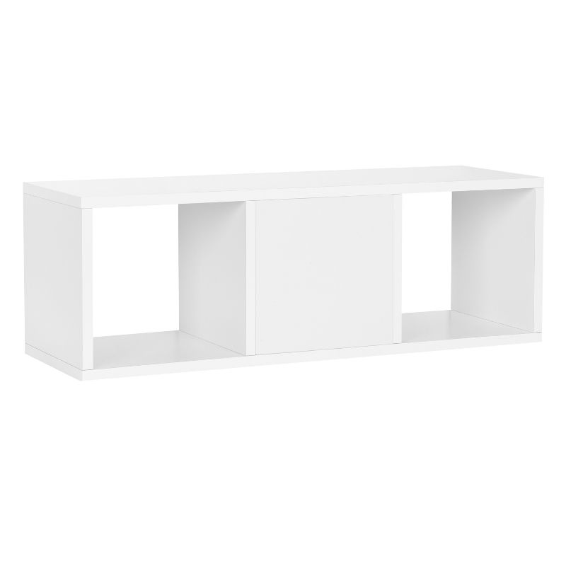 Way Basics Stackable 3 Cubby Eco Storage and Shoe Organizer White
