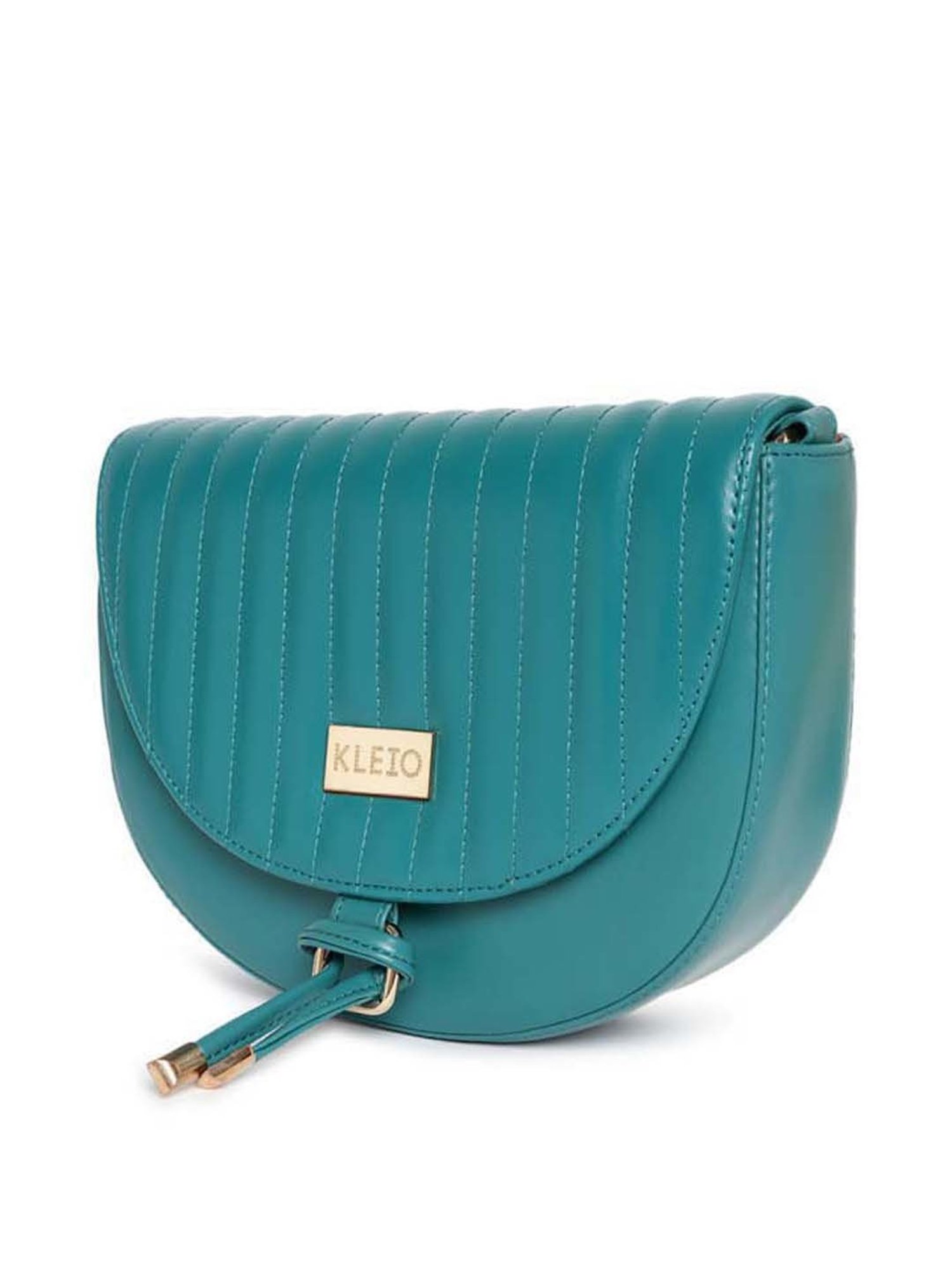 KLEIO Green Quilted Medium Sling Handbag