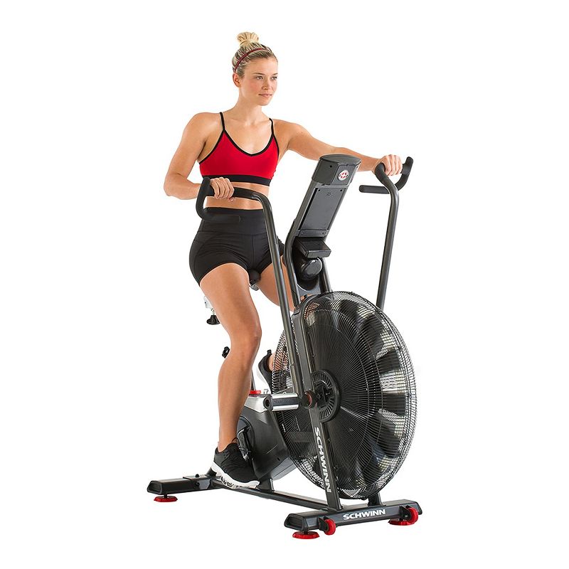 Body Flex Sports Body Rider BRF700 Stationary Full Body Cardio Exercise Upright Fan Bike with Dual Action Handlebars and Adjustable Seat