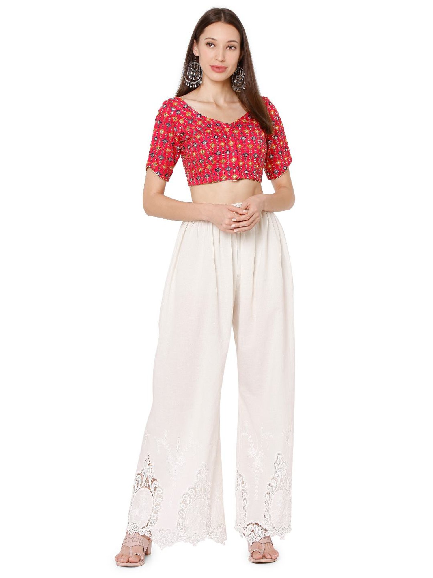 Salwar Studio Pink Embroidered Blouse