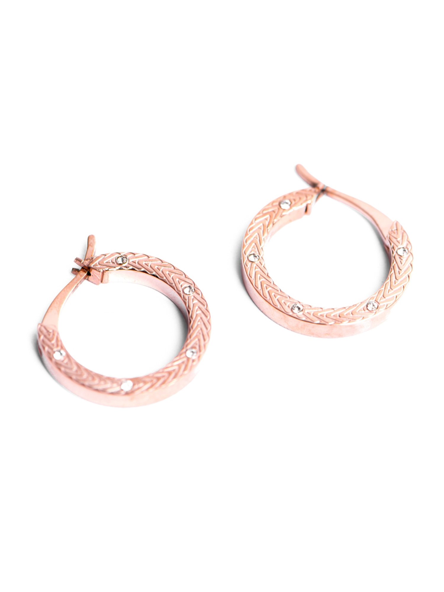 Roberto Cavalli Rose Gold RC Love Hoop Earrings