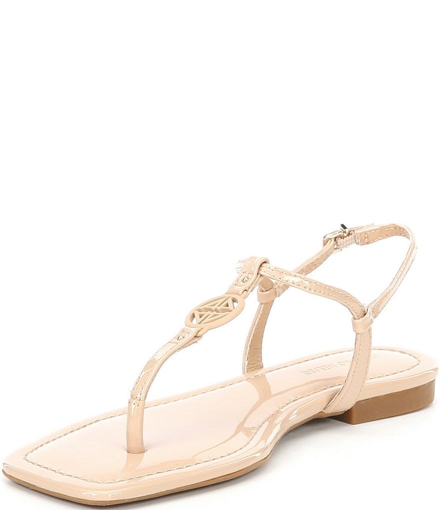 Antonio Melani Darsee Patent Leather Thong Flat Sandals