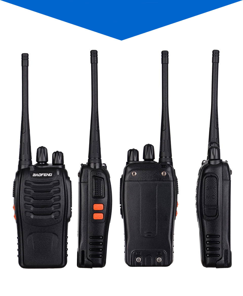 BF-888S
Category: Handheld station Frequency range: 400-470 (MHz)
Number of channels: 16 (a) distance: 1-5 (km) voltage 3.7 (V)
Battery type: Lithium battery. Battery life: 4500 (h). Communication: no