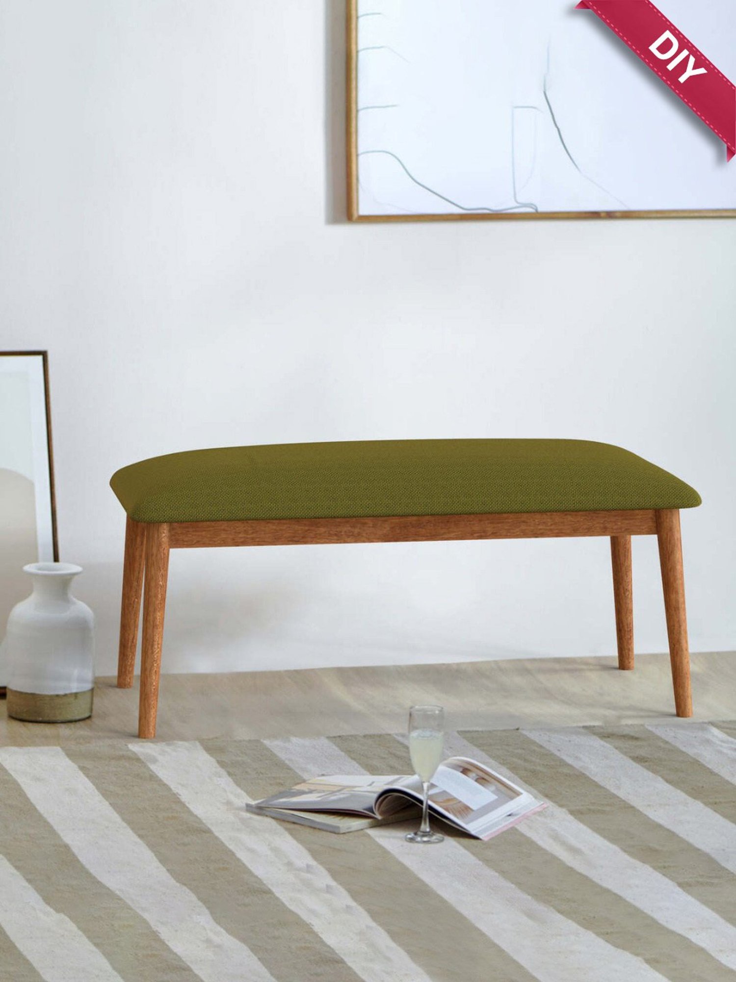 Picardy Vanity Stool Fabric/Antique Pearl - Acme Furniture