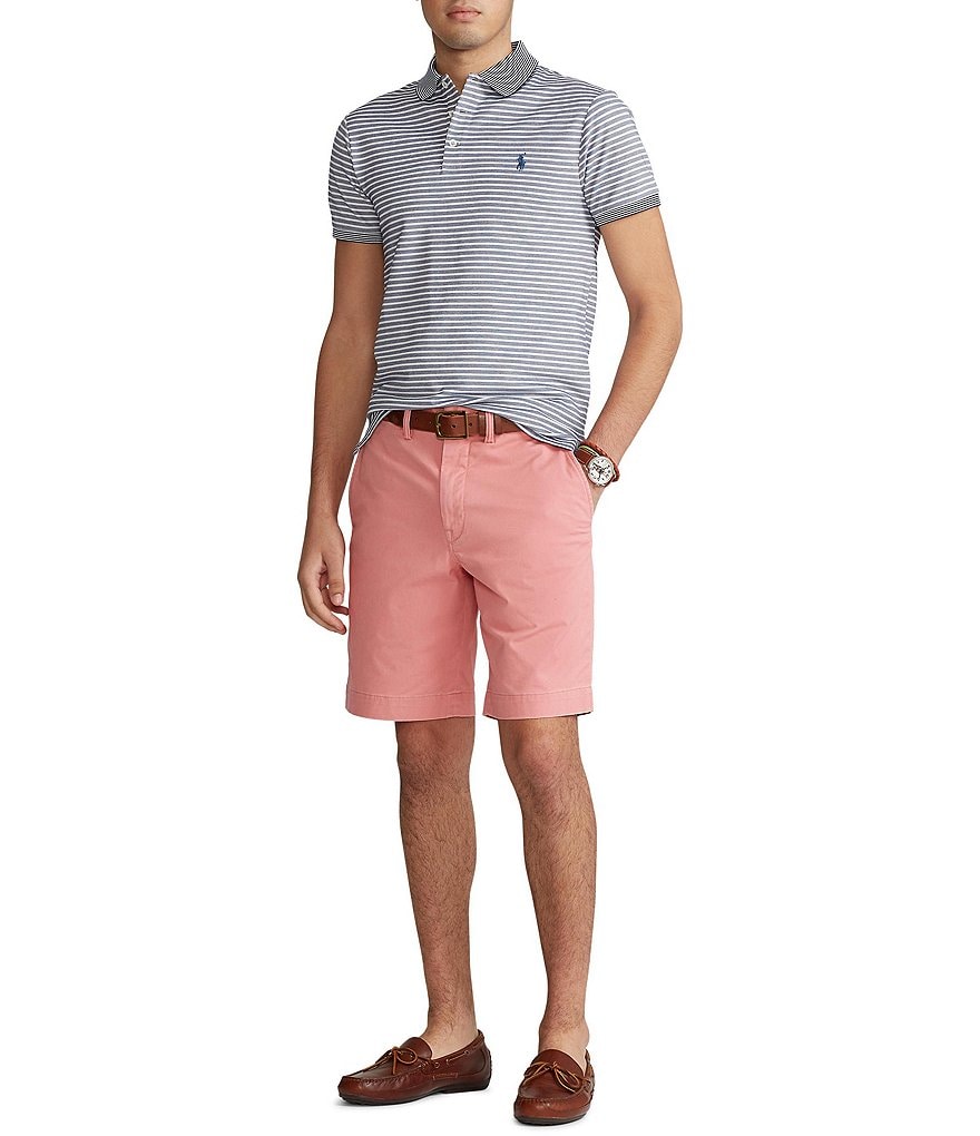Roundtree & Yorke Big and Tall Performance 9#double; and 11#double; Inseam Flat Front Herringbone Print Shorts