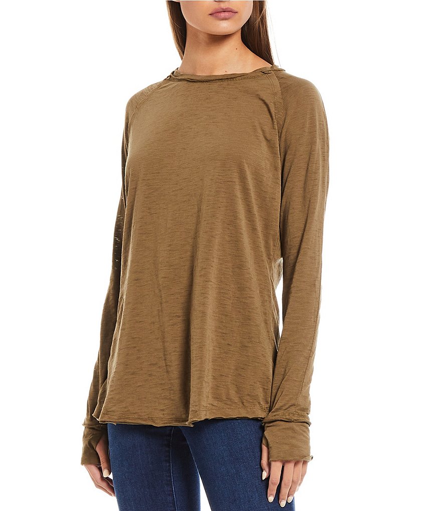 C&V Chelsea & Violet Thumbhole Long Sleeve Knit Tee