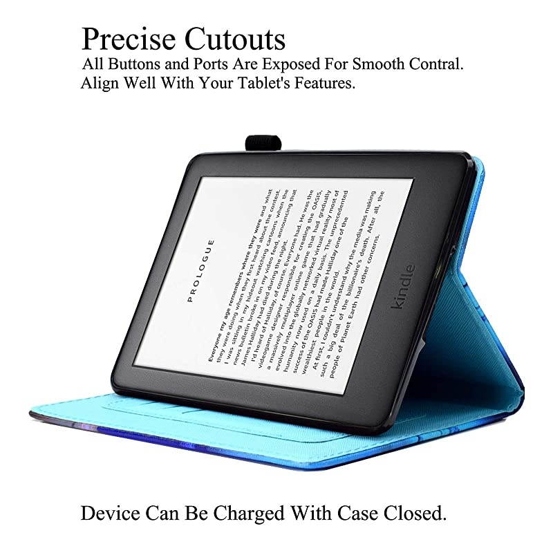 Kindle 10th Gen 2019 Case, Folio Smart Cover with Auto Wake/Sleep Feature Premium PU Leather Cards Slots Slim Cover for All-New Kindle 10th Generation 2019 Release 6" Reader (Papillons)