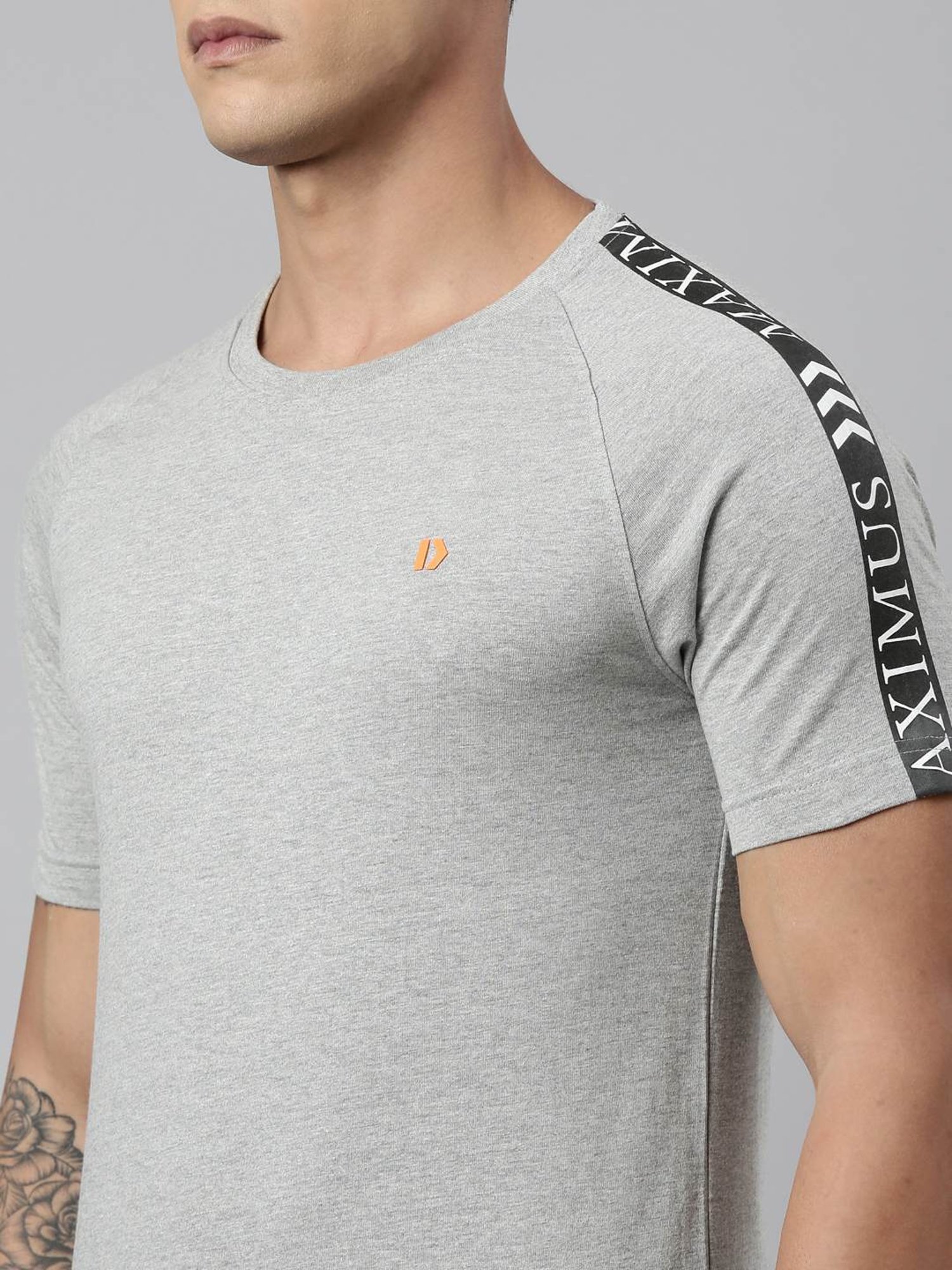 Dixcy Scott Maximus Grey Cotton Regular Fit T-Shirt