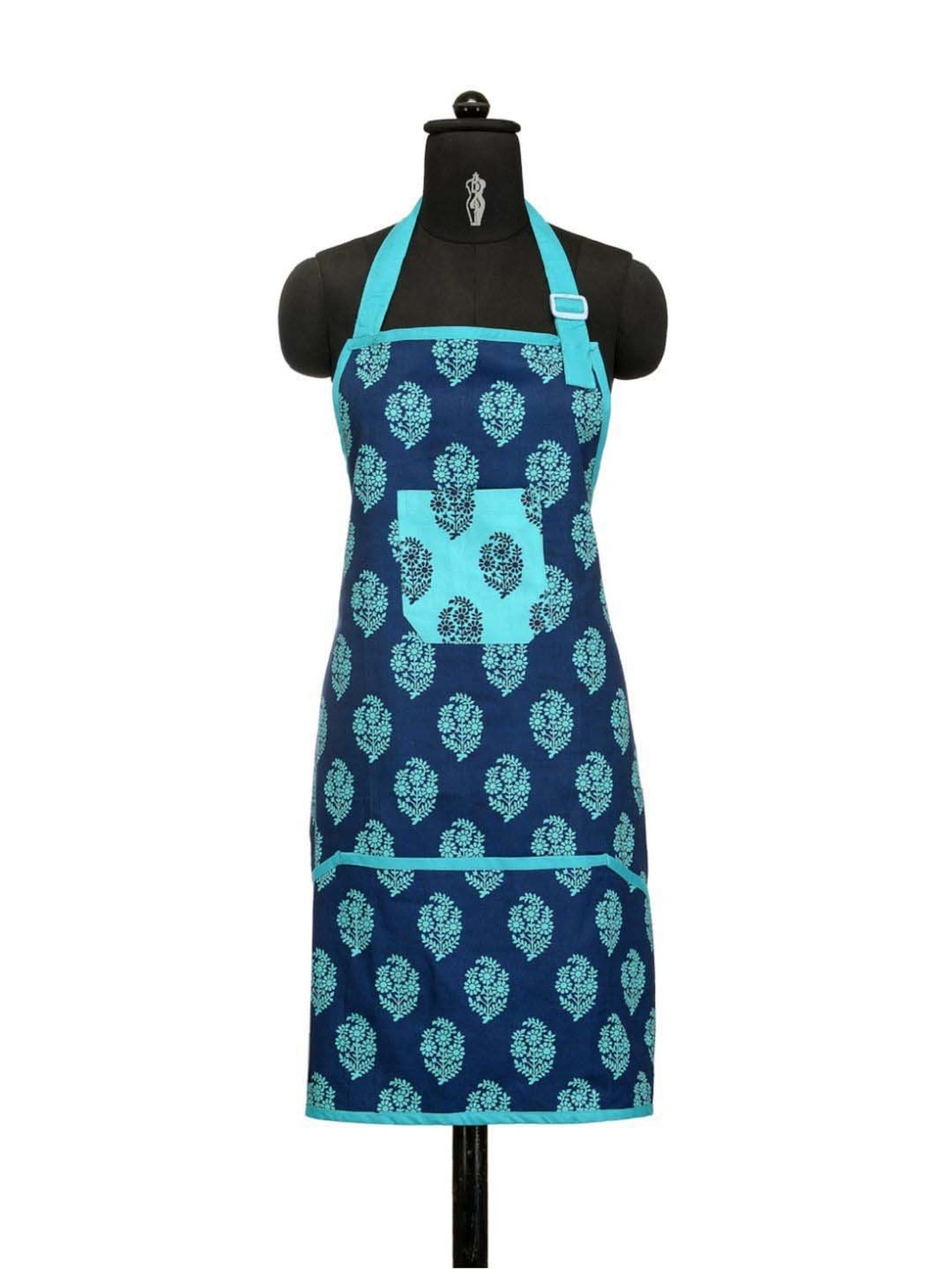 Swayam Navy Kitchen Apron Combo - Set of 8