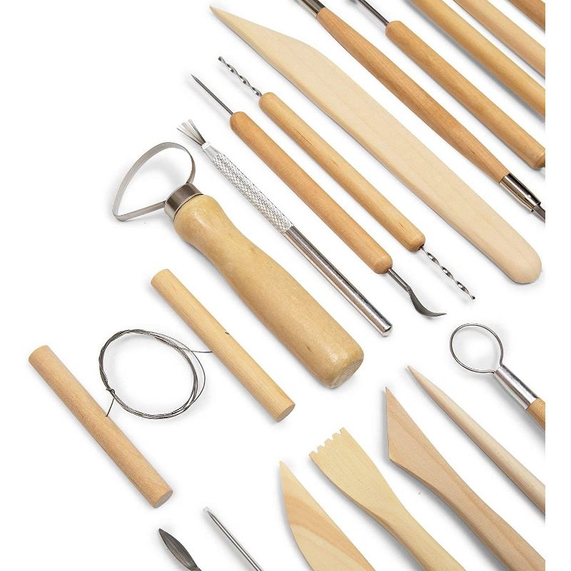 Bright Creations 24 Pieces Pottery and Clay Sculpting Tools for Arts and Crafts