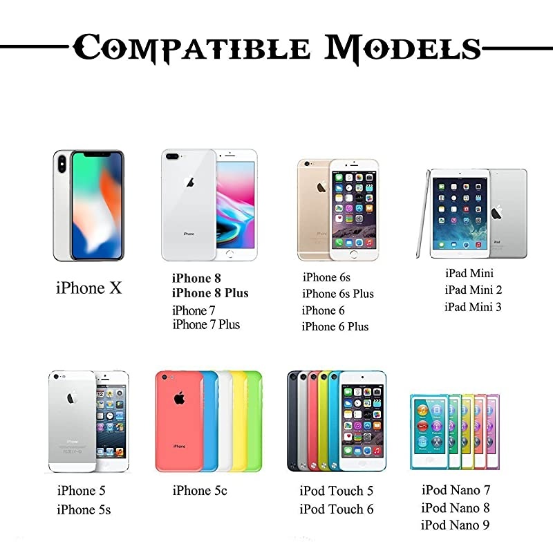 USB Charger  Travel Home Wall Charger and a Charging Cable C ompatible with iPhone X iPhone 8 iPhone 7 iPhone 6 iPhone 5 iPad Mini iPod Touch iPods White
