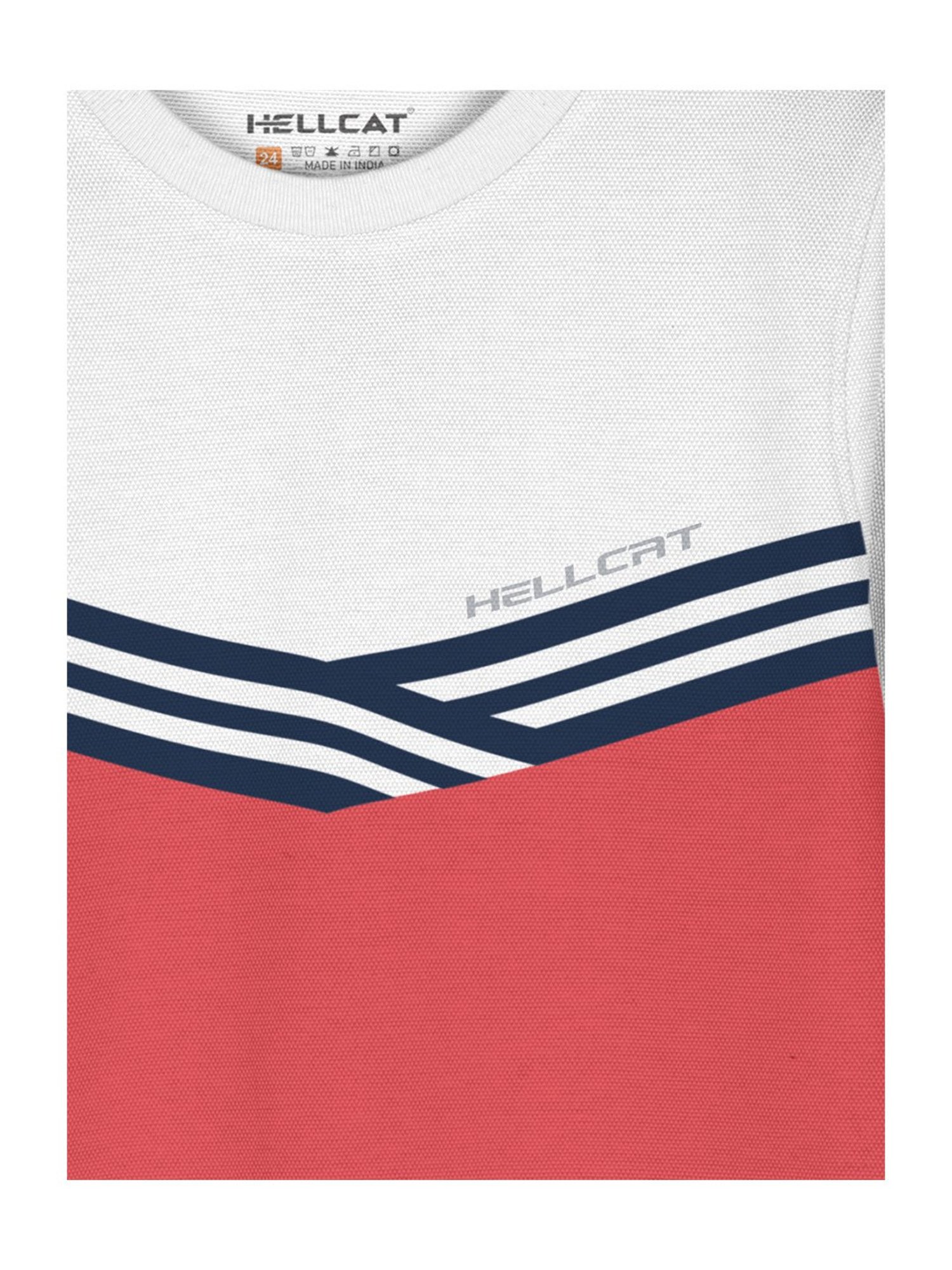 HELLCAT Kids Coral & Blue Printed T-Shirt with Shorts