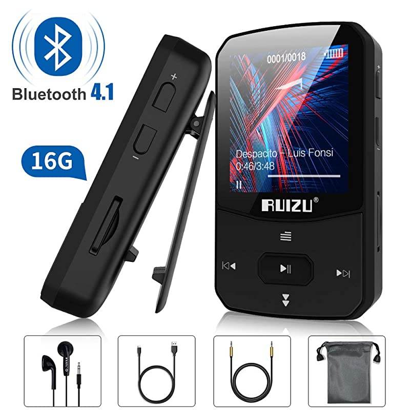 Mp3 Player with Bluetooth 41 16GB Lossless Sound Music Player with FM Radio Voice Recorder Video Earphones for Running Support up to 128GBBlack