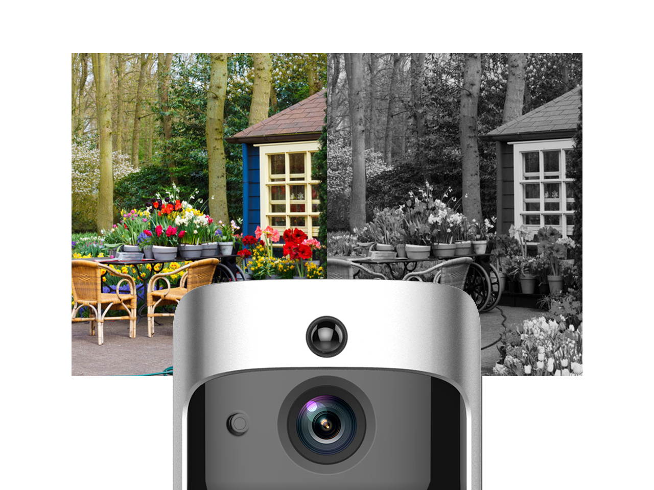 Video Doorbell Camera, Wi-Fi with Smart PIR Motion Detection, Wide Angle, Night Vision, Real-Time Notification, Two-Way Talk