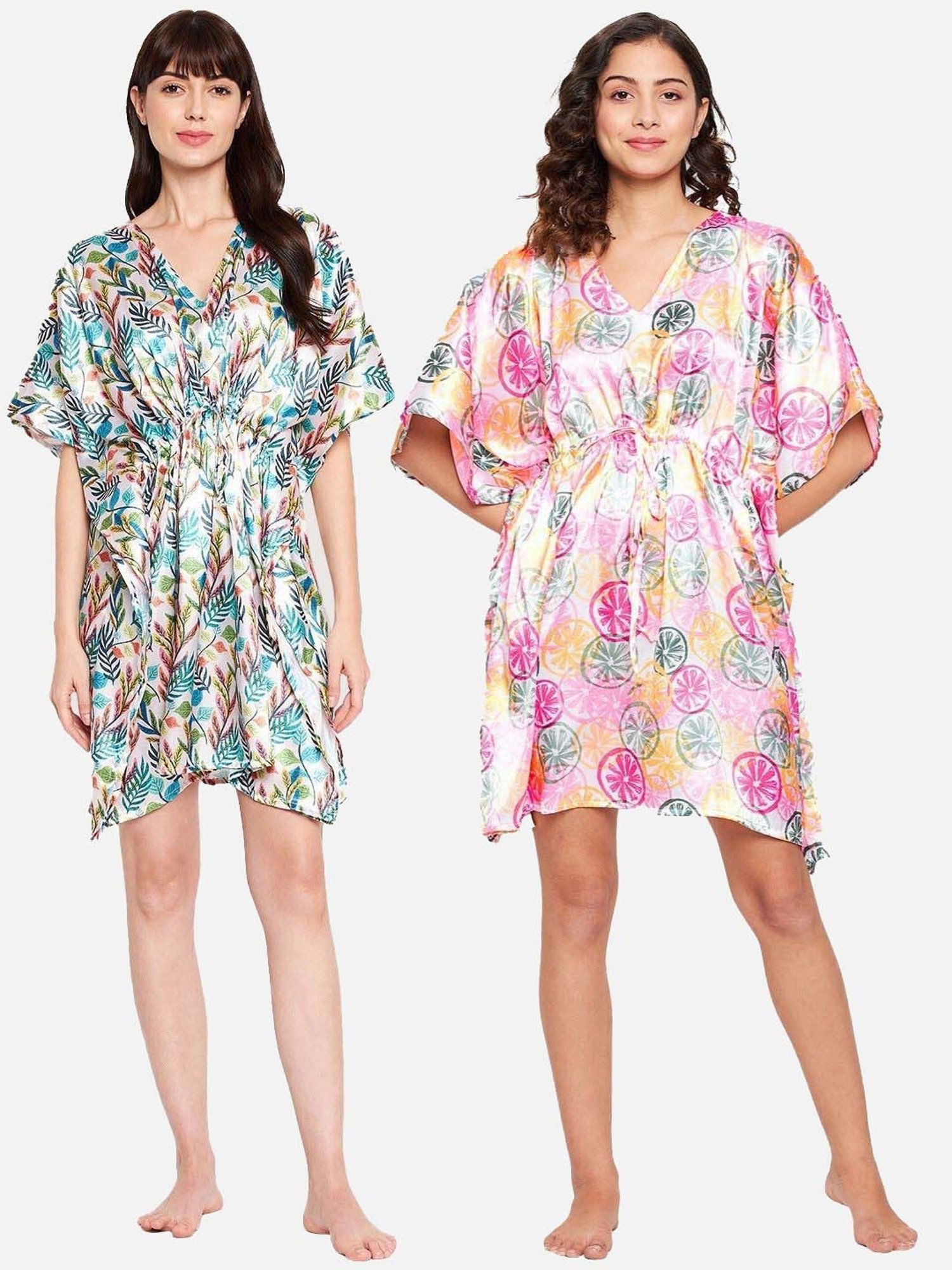 Secrets By ZeroKaata Multicolored Printed Kaftan - Pack Of 2
