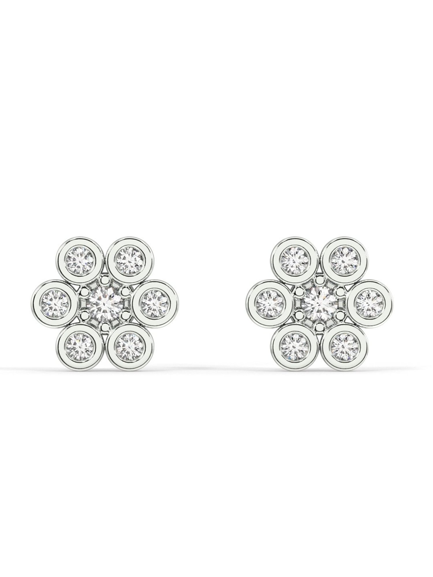 Silvermist 925 Sterling Silver Luna Tiny Stud Earrings for Women & Girls