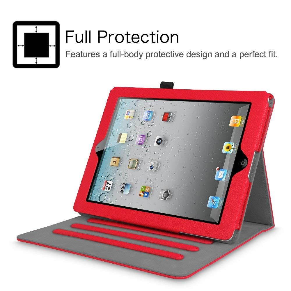 Fintie iPad 2/3/4 Case [Corner Protection] - [Multi-Angle Viewing] Folio Smart Stand Cover with Pocket, Auto Sleep/Wake for Apple iPad 2, iPad 3 & iPad 4th Gen with Retina Display, Red