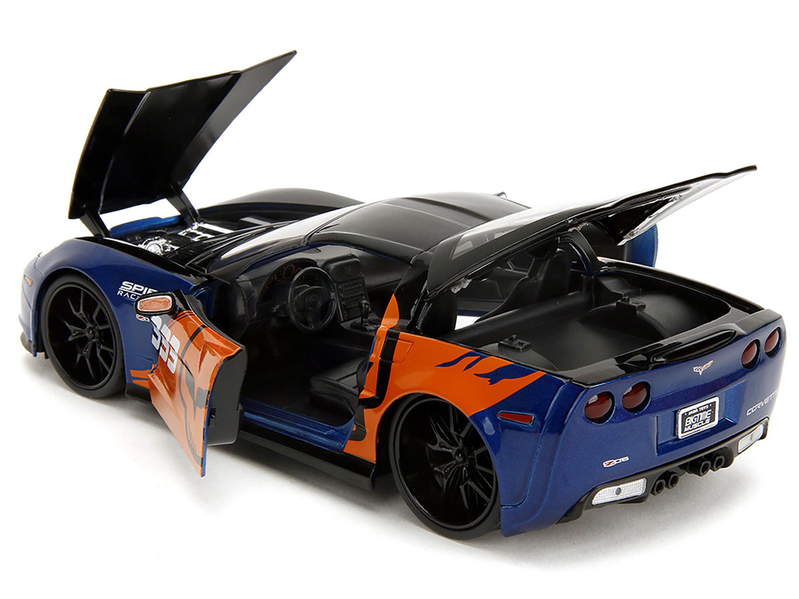 2019 Chevrolet Corvette Z06 Sebring Orange with Black Hood "Sports Cars" Series 1/64 Diecast Model Car by Auto World