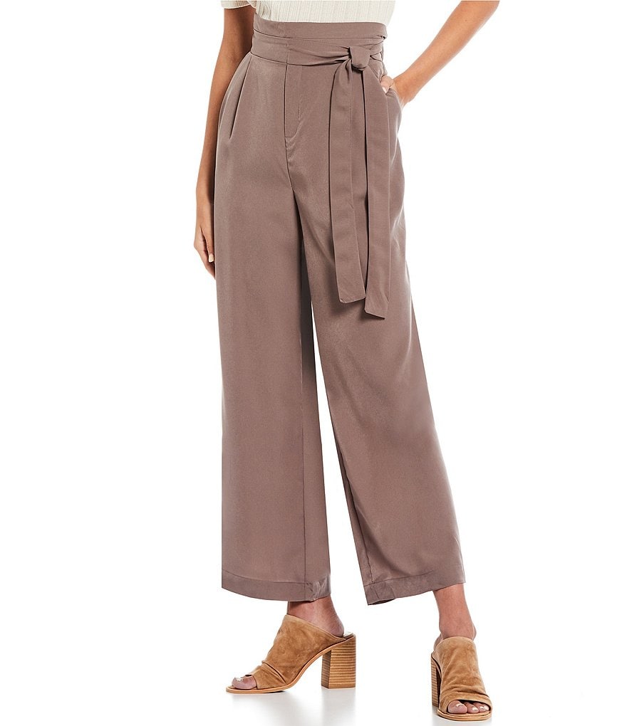 Blu Pepper High Rise Tie Waist Palazzo Pants