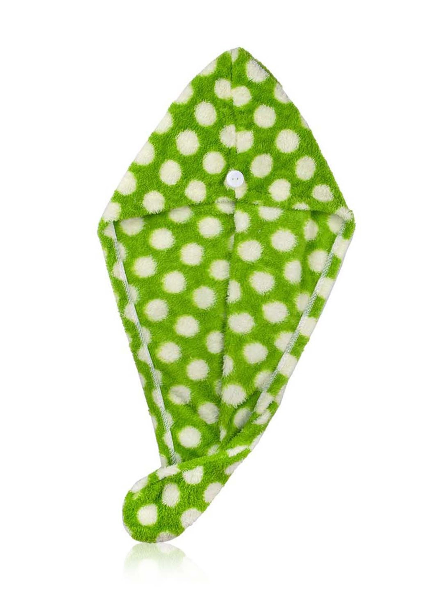 Streak Street Microfiber Hair Wrap Towel Green Goblet Polka