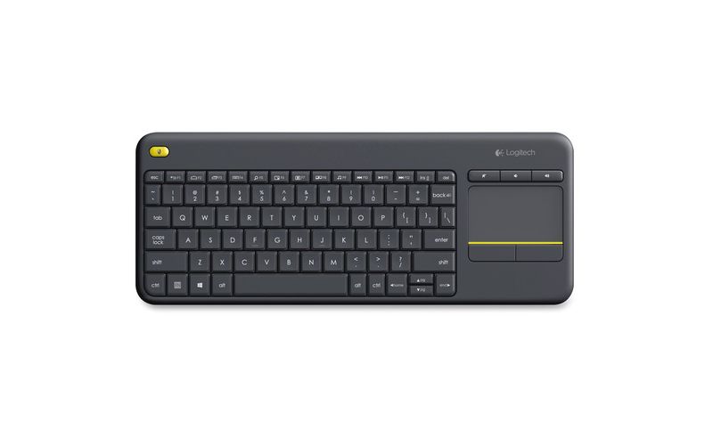 Logitech K400 Plus Touchpad Wireless Keyboard Black - USB Wireless Connectivity - On/Off Power Switch - 2.40 GHz Operating Frequency
