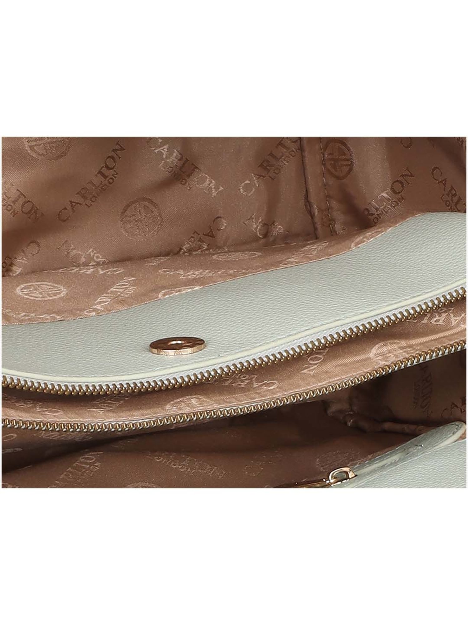 Carlton London Mint Green Striped Medium Shoulder Handbag