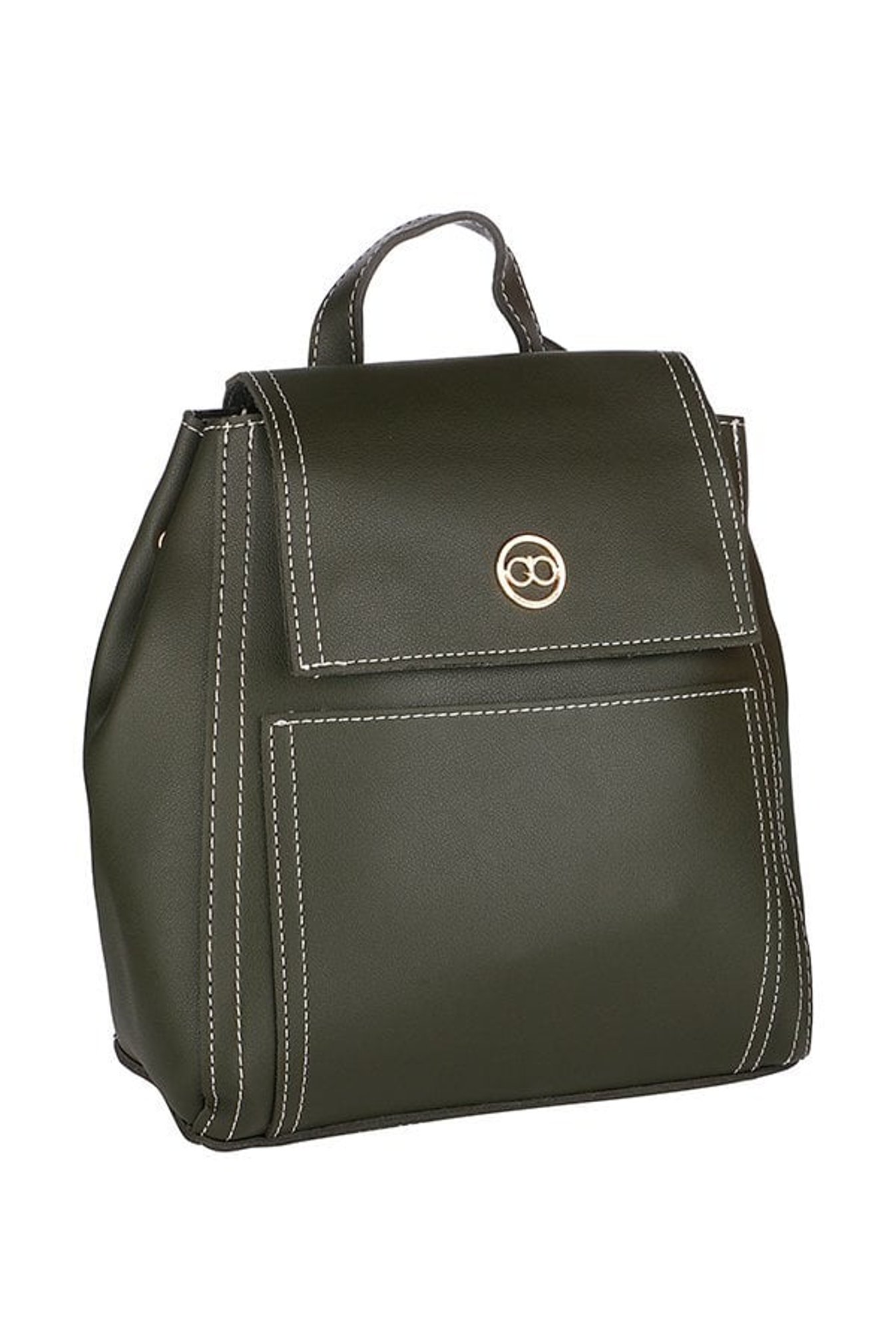 Gio Collection Olive Green Stitched Backpack