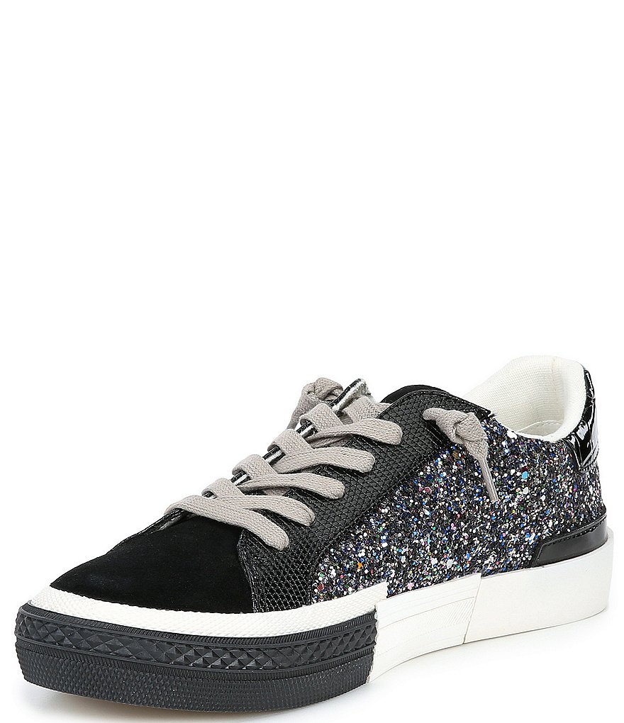 Kurt Geiger London Lexi Eagle Glitter Leather Lace-Up Sneakers
