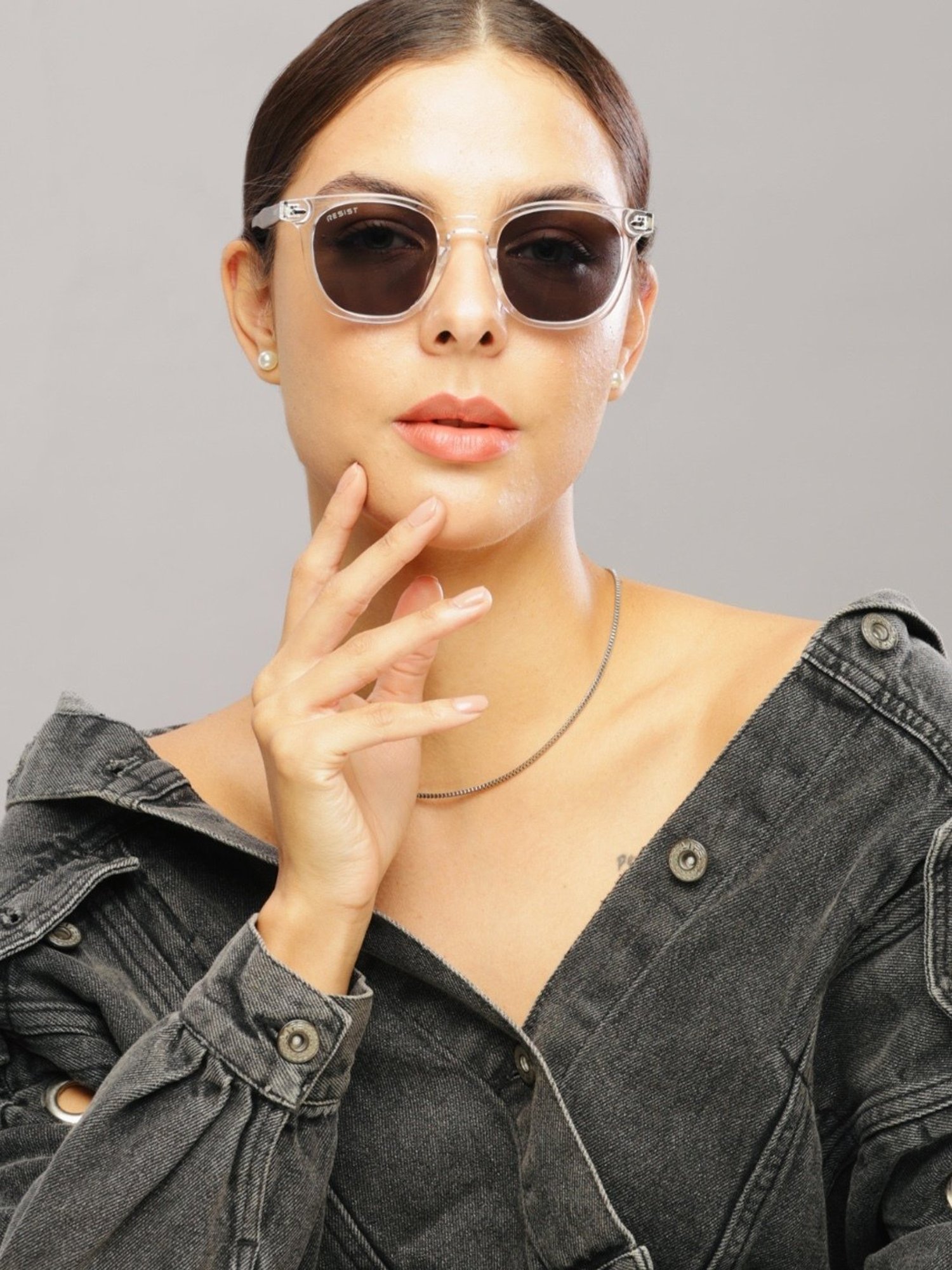 Resist Eyewear Black Wayfarer uv protected Unisex Sunglasses