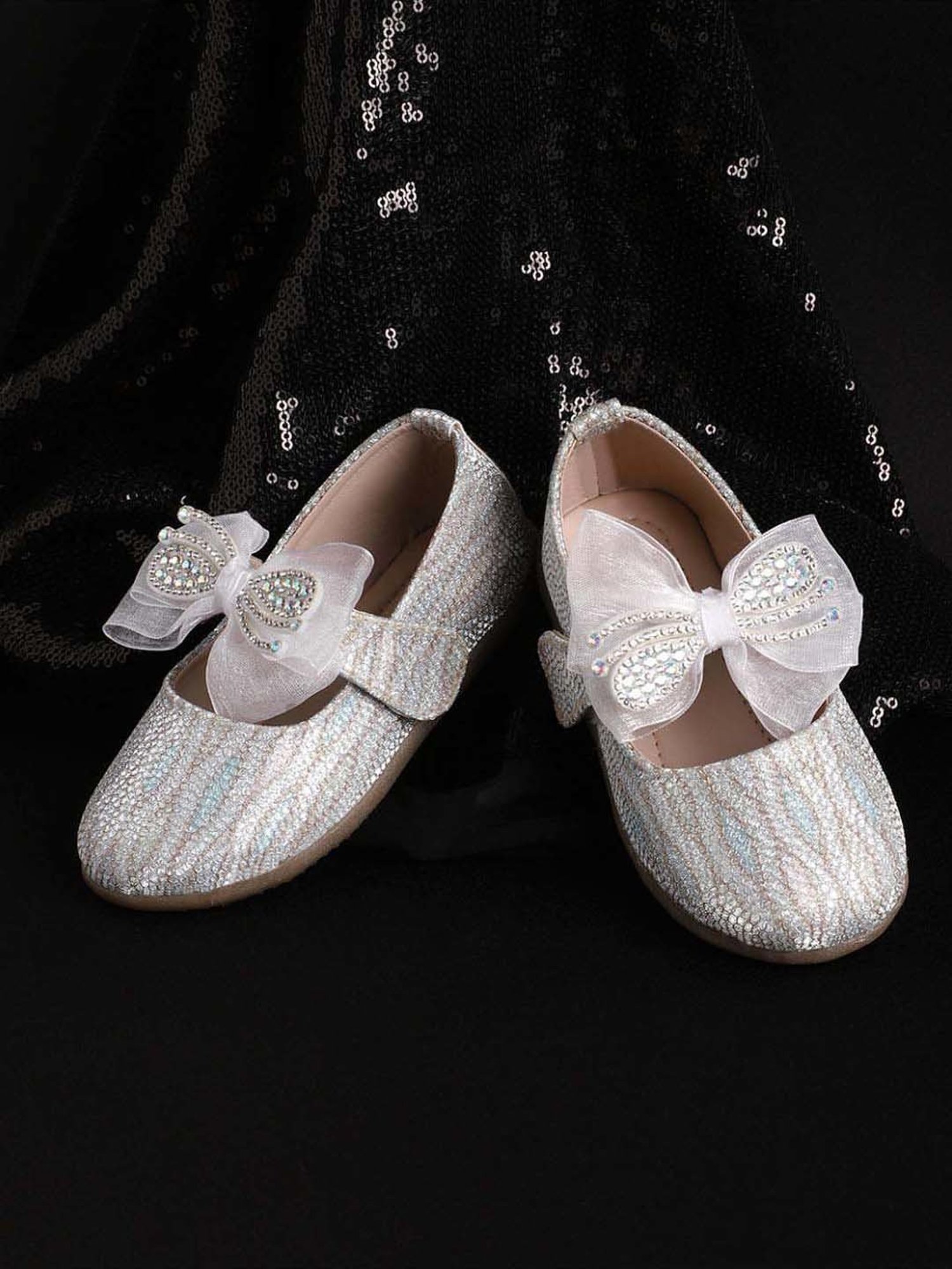 Minesole Kids Silver Mary Jane Shoes