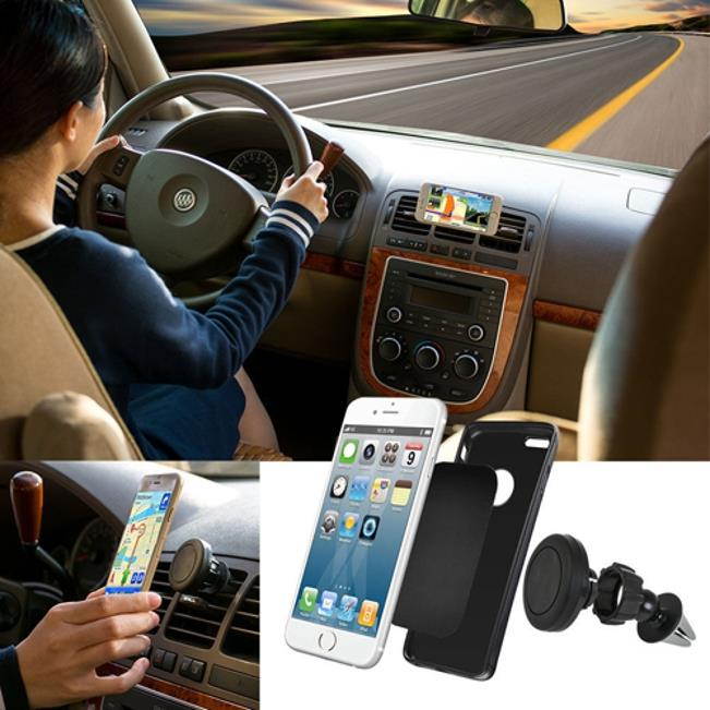 Premium Car Mount Magnetic AC Air Vent Holder Stand Swivel Dock Strong Grip B4V for Samsung Galaxy S5 S6 Edge Edge+ S7 Edge S8 S8+, S9 S9+ - ZTE Blade X MAX, Grand X Max 2 X3 X4, Duo LTE XL