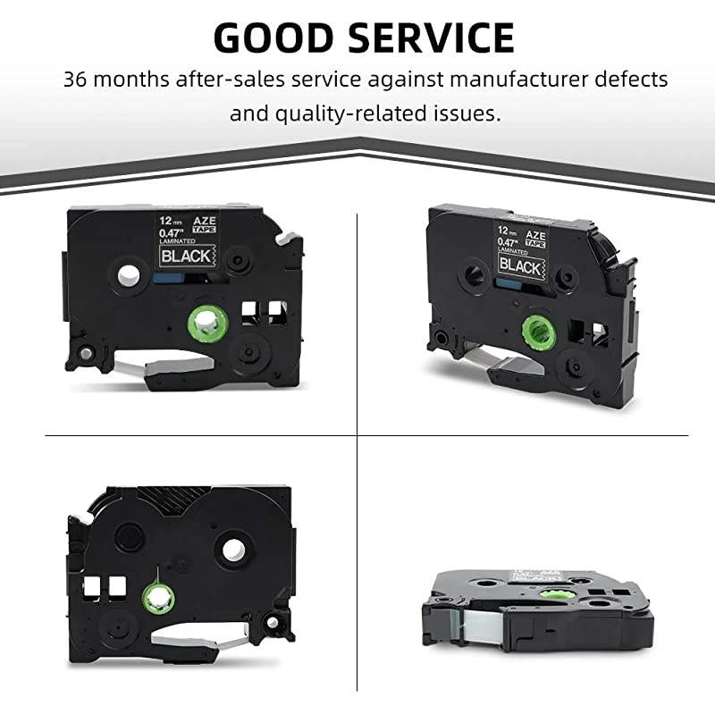 Compatible Label Tape Replacement for Brother TZe335 TZ 335 PTouch White on Black Label Tape 12mm 047 Laminated TZe Tape for Brother PTD210 PTH110 PTD600 PTD400 Label Maker 4 Pack